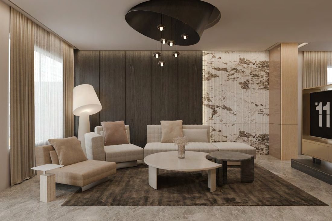 3D render of the family lounge from the design proposal